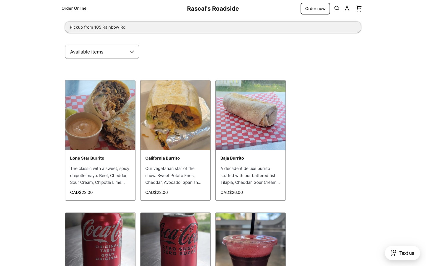 The current homepage